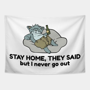 stay home cat Tapestry