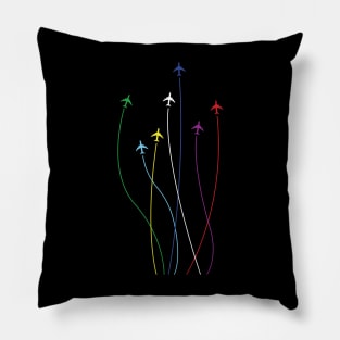 Aviation Airplanes Colourful Design Pillow