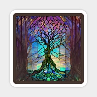Stained Glass Tree Magnet