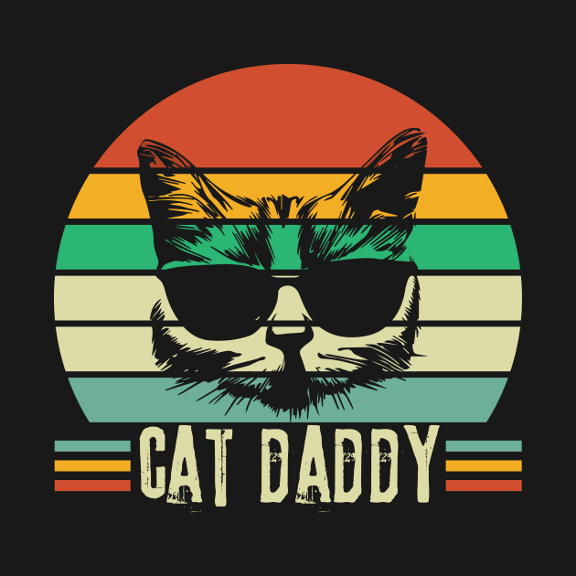 Retro Cat Daddy Gift For Cat Owner Dad by Teewyld