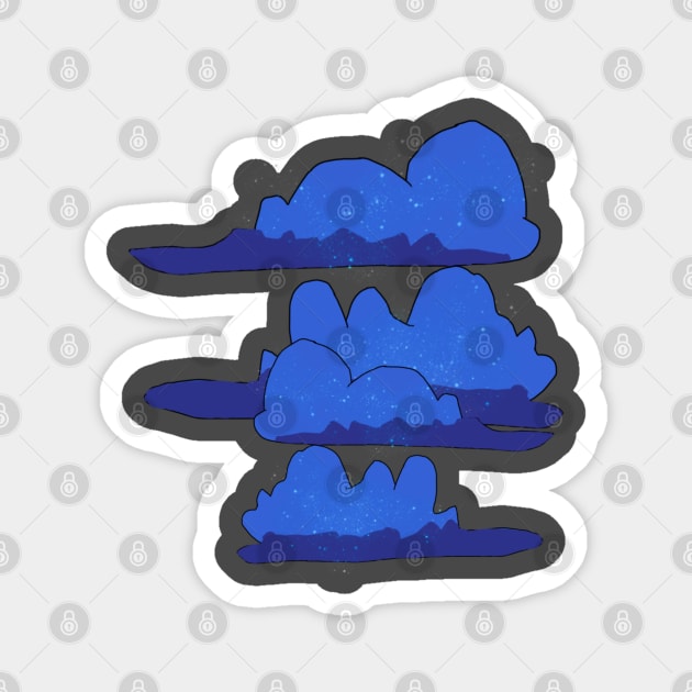 Blue Sparkly Fluffy Clouds Magnet by Usagicollection