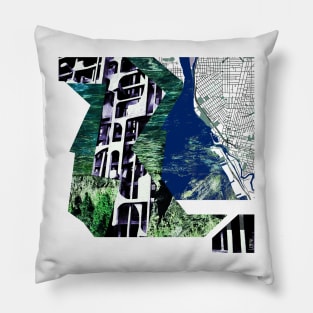 the landscape in concrete bedrock in collage architectural arts Pillow