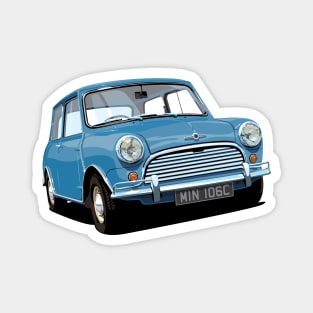 classic mini cooper in blue Magnet