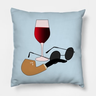 Wine, Pipe and Glasses Pillow