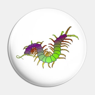 Purple/Lawn-Green Centipede Pin