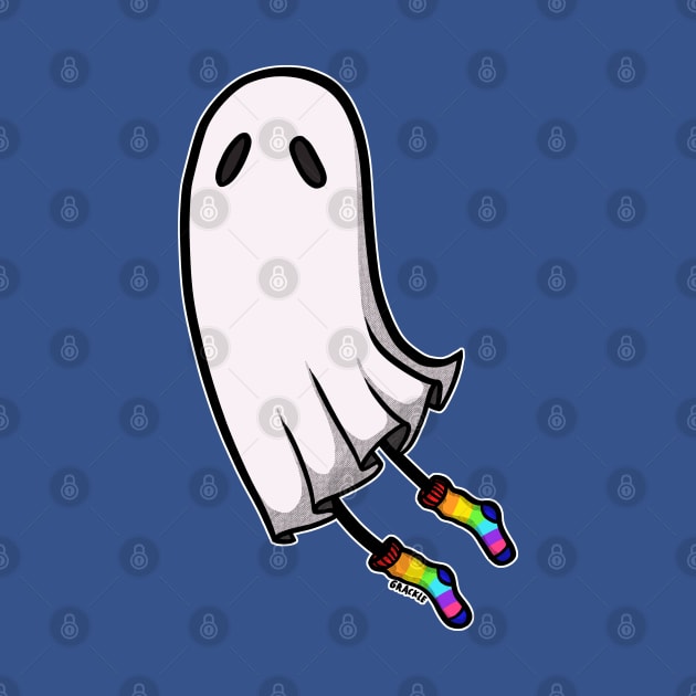 Rainbow Socks Ghost by Jan Grackle