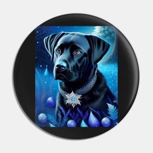 Black Labrador Blue Glow Pin