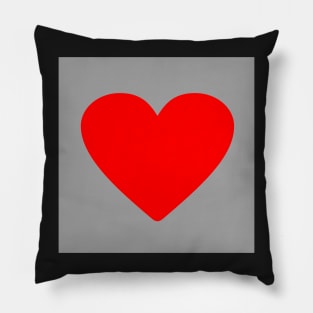 Corazón rojo sobre gris Pillow