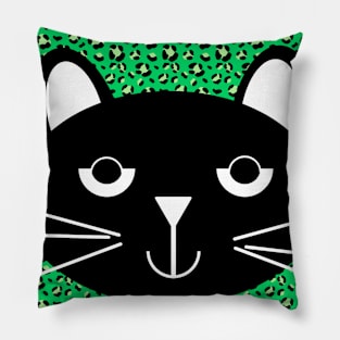 Black cat head Pillow