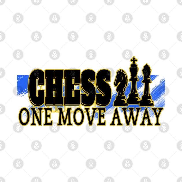 Chess One Move Away King Queen Horse by AuburnQuailart