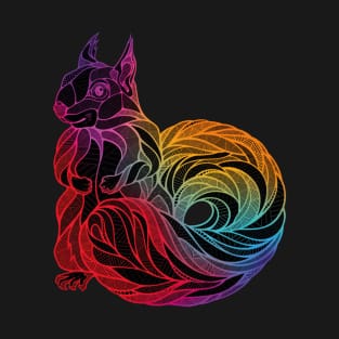 Squirrel Motif Colourful Design Rodents Chipmunk T-Shirt