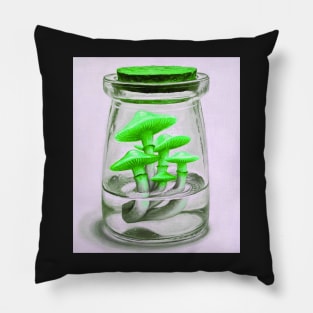 Green Magic mushrooms - psychedelic Pillow