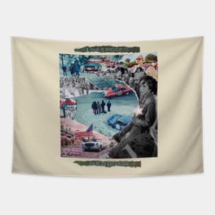 Sentimental Journey - Vintage American Dream Collage Tapestry