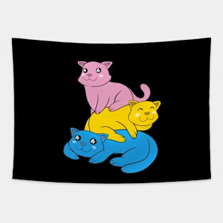 Pansexuality Flag Cats Pan Pride Color Tapestry