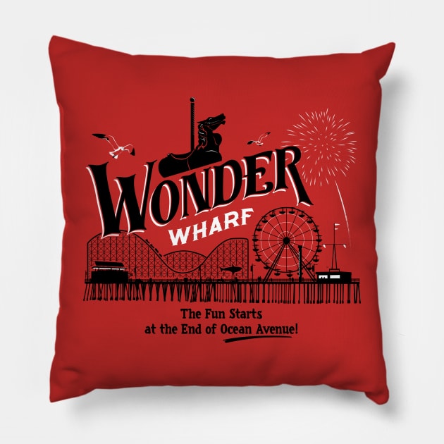 Wonderful Wharf Pillow by stevethomasart