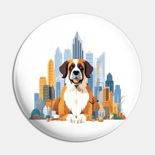 Saint-Bernard Dog Pet Animal Beauty Nature City Discovery Pin