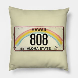 808 Vintage Hawaii License Plate Pillow