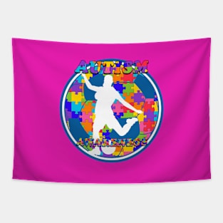 Autism Awareness Womens Soccer Team Tapestry