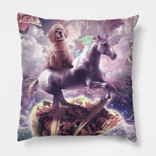 Poodle Riding Unicorn on Taco Pillow