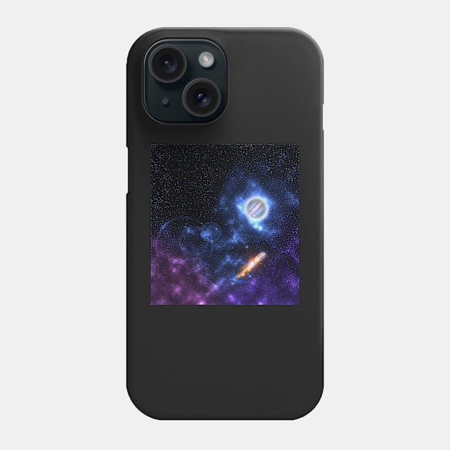 Planet And Nebula In The Expanse Of Space Phone Case by 4U2NV-LDN