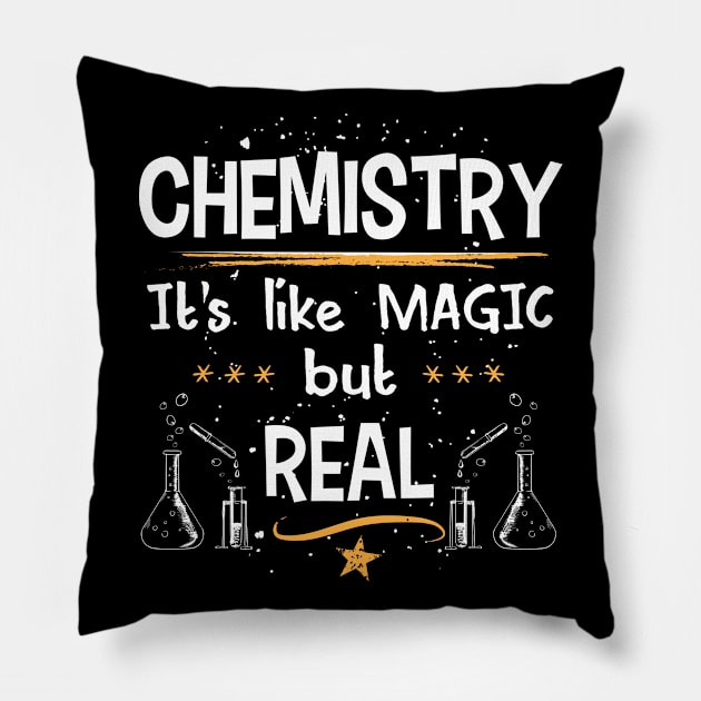 Chemistry Chemist Chemical Technician Teacher Gift Pillow by Krautshirts