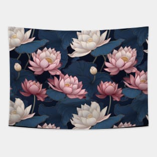 Serenity Blooms: Timeless Lotus Flower Pattern Tapestry