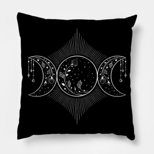 Triple moon Goddess Witch Wicca Symbol Pillow