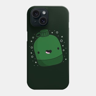 Green Water Canteen With Black Sparkles Phone Case