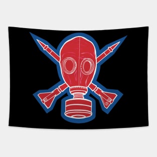 Gas Mask & Crossed Missiles Tapestry