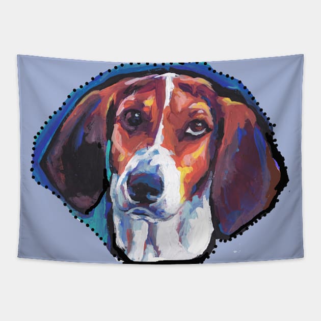 Treeing Walker COONHOUND Dog Bright colorful pop dog art Tapestry by bentnotbroken11