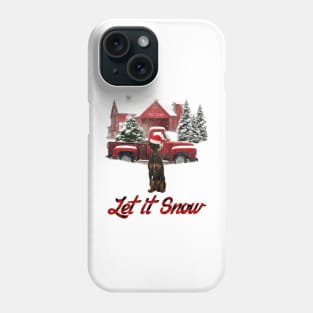 Miniature Pinscher Let It Snow Tree Farm Red Truck Christmas Phone Case