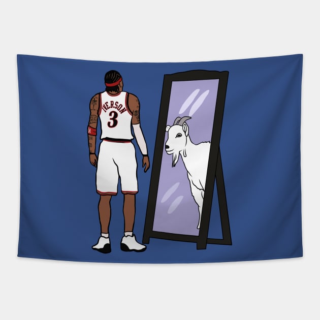 Allen Iverson Mirror GOAT Tapestry by rattraptees