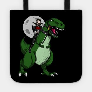 Vampire Riding T-Rex Dinosaur Zombie Halloween Tote