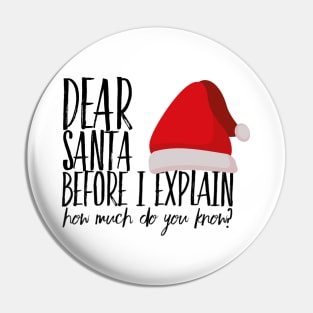 Dear Santa before I explain how much do you know Pin