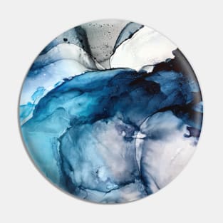 White Sand Blue Sea - alcohol ink painting Pin