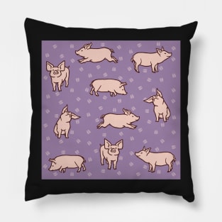 Plum Violet Pigs Pillow