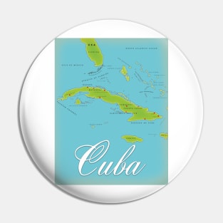 Cuban vintage map Pin