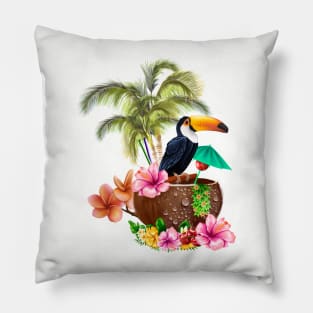 Tropical design with toucan Pillow