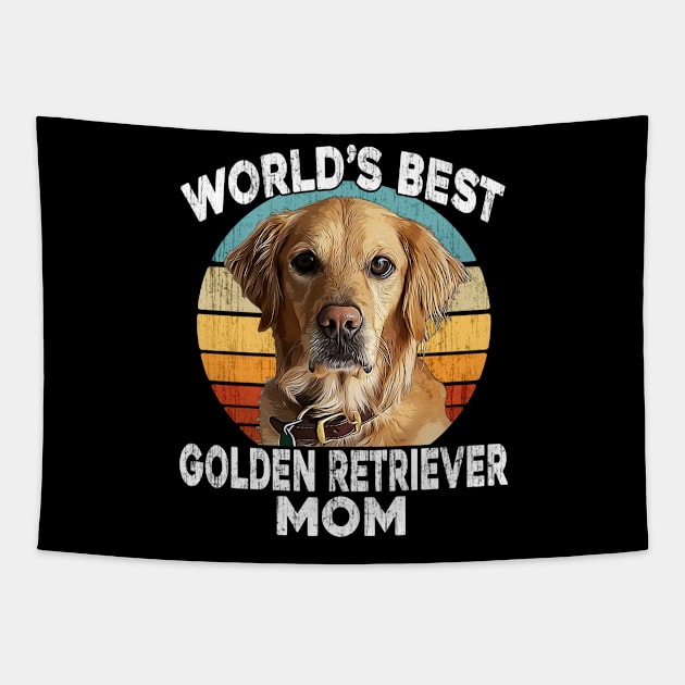 Golden Retriever Mother's Day - World's Best Golden Retriever Mom - Funny Puppy Dog Golden Reteiver Gift Vintage Retro Tapestry by Trade Theory