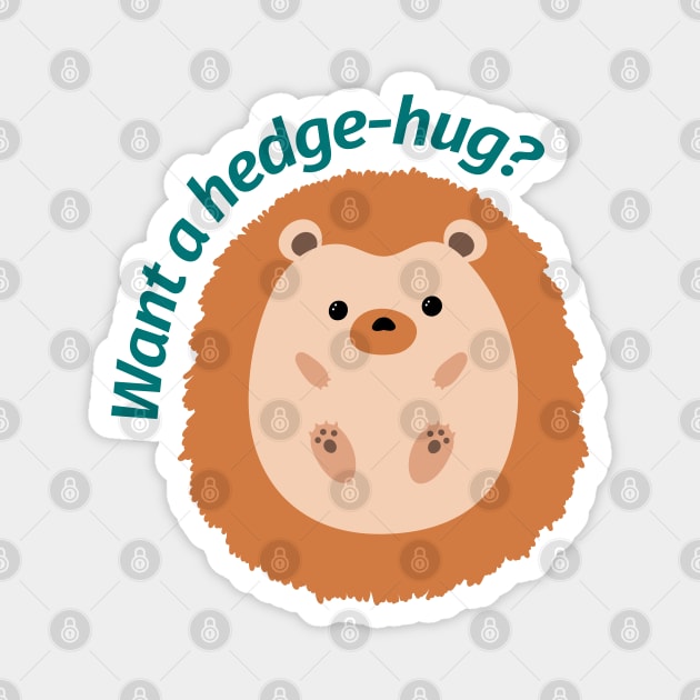 Hedgehog hugs Magnet by Jennifer Ladd