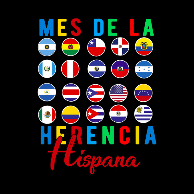 Mes de la Herencia Hispana National Latino Countries Flag by Eleam Junie