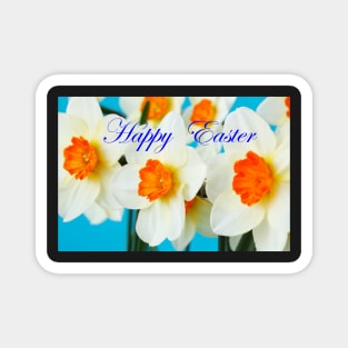 Narcissus  'Barrett Browning'   Daffodil Happy Easter message Magnet