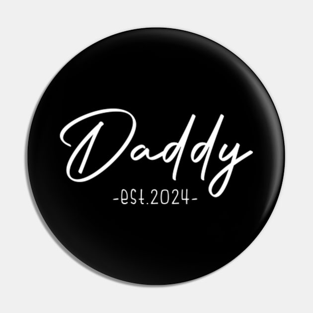 Daddy Est 2024 Daddy To Be New Dad Pin by GreenCraft