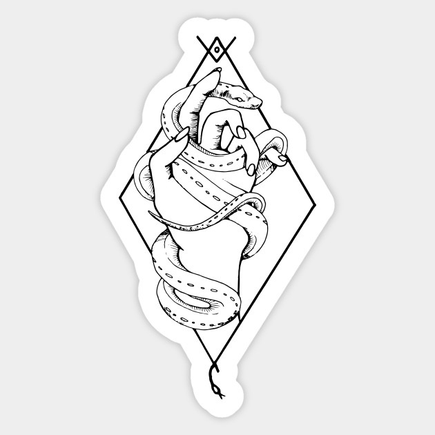 Serpent Magic Line Art Snake Sticker Teepublic