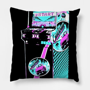 Out Run Retro Arcade Game Pillow