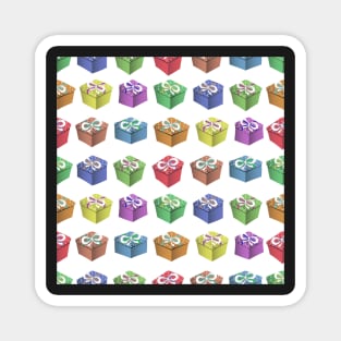 Pattern of colorful holiday boxes Magnet