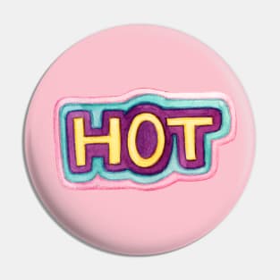 Watercolor "hot" lettering Pin