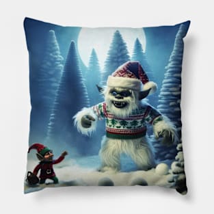 Believe in your-elf and the Christmas Yeti! Pillow