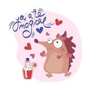 Romantic You Are Magical Hedgehog | Valentines Day T-Shirt