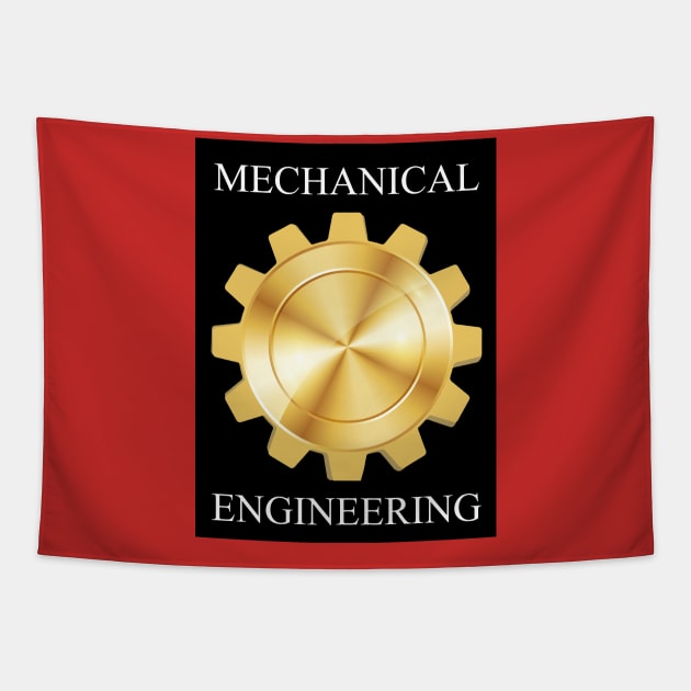 mechanical engineering mechanics engineer with gear image Tapestry by PrisDesign99